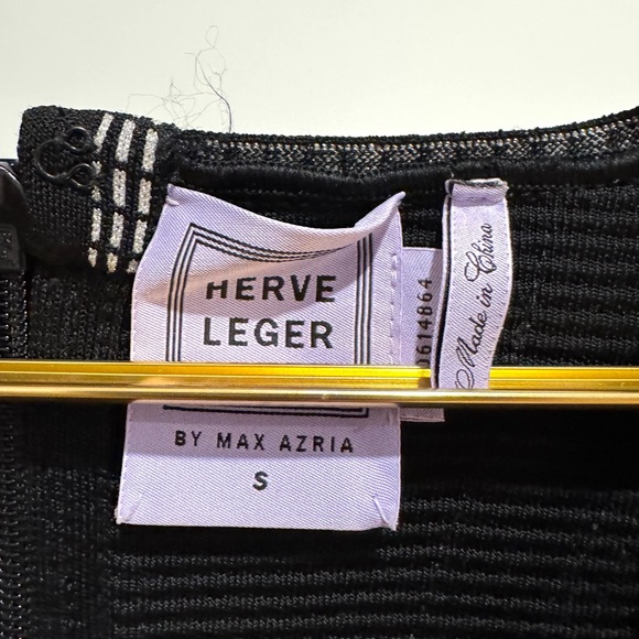 Herve Leger Black and Silver Midi Dress - Picture 6 of 6